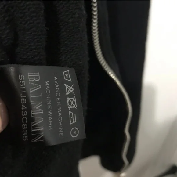 BALMAIN Black Classic Zip-Up Hoodie - Picture 8 of 8
